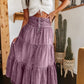 👗 Tiered Denim, Flattering A-Line Shape | Women's High-Waist Button Maxi Skirt