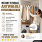 ✨ Install in seconds without drilling—adjustable tension rod for smarter storage at home 🏠