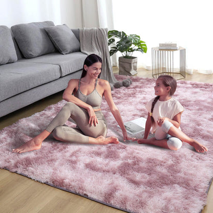 ⏳Limited-time 60% off⏰Plush Floor Mat with Gradient Color - High-Density Faux Fur & Non-Slip: Perfect for Living Room/Bedroom (Safe for Kids!)
