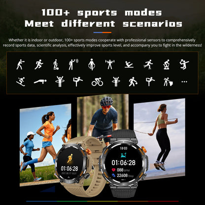 ⌚Last day's offer - 50% OFF🔥🌲 Sports Outdoor Smartwatch – Perfect for Adventure & Sports 🚴 | Waterproof, Bluetooth Call & 100+ Modes ✨
