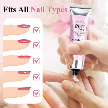 💅Strong Lasting Nail Glue Gel Set for Press-on Nails