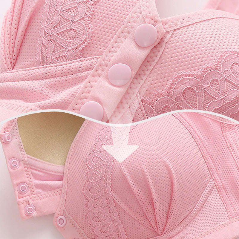 📢📢50% OFF !! ⏰Front Button Breathable Skin-Friendly Cotton Bra