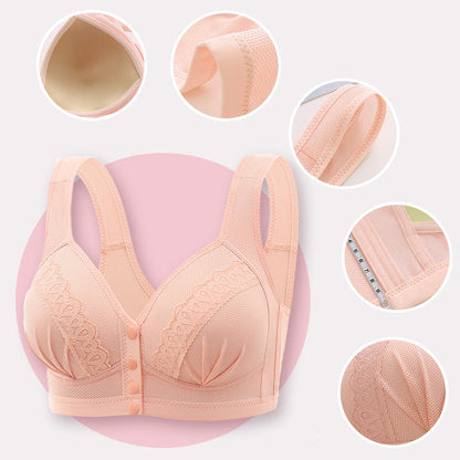📢📢50% OFF !! ⏰Front Button Breathable Skin-Friendly Cotton Bra
