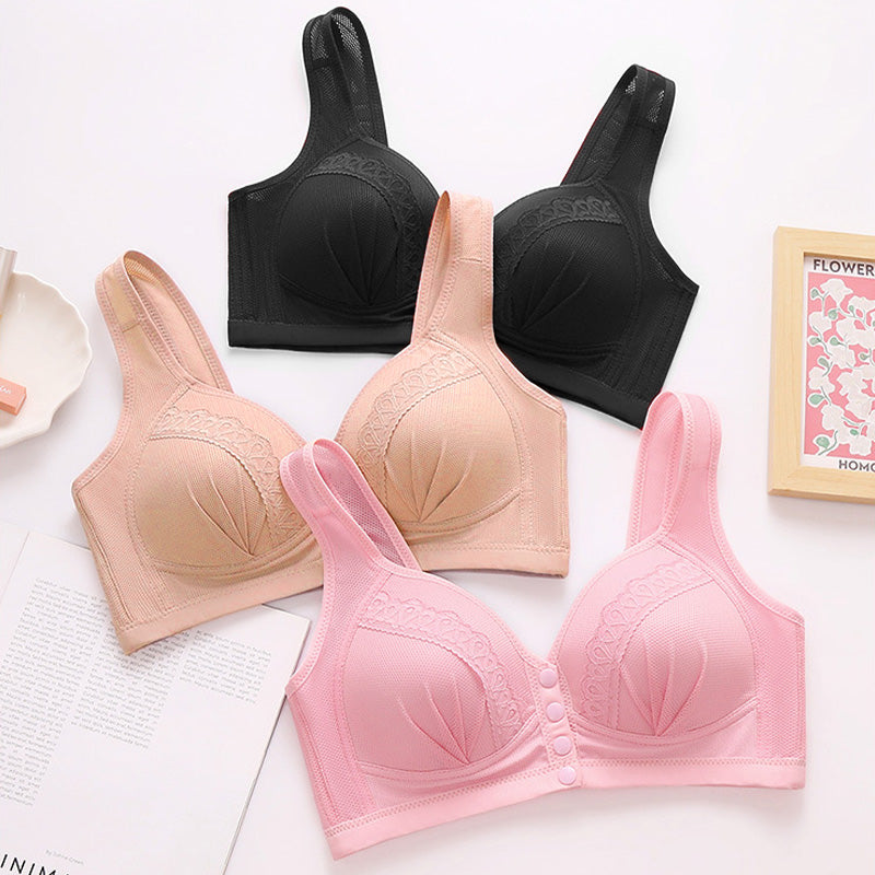 📢📢50% OFF !! ⏰Front Button Breathable Skin-Friendly Cotton Bra