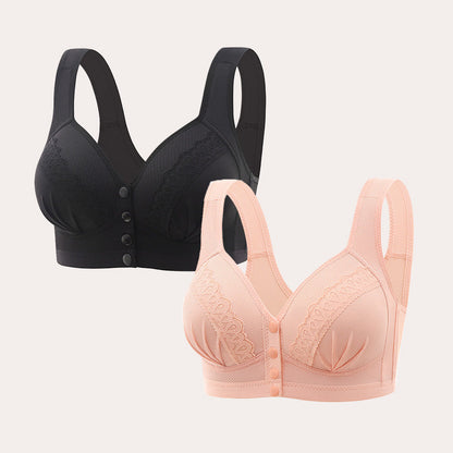 📢📢50% OFF !! ⏰Front Button Breathable Skin-Friendly Cotton Bra