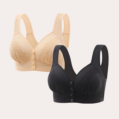 📢📢50% OFF !! ⏰Front Button Breathable Skin-Friendly Cotton Bra