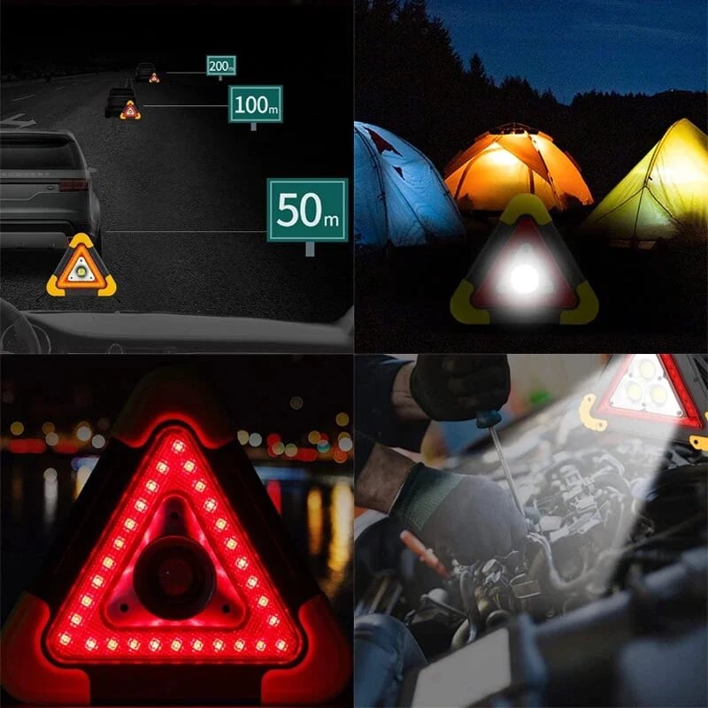 🥳2026 HOT SALE💥50K+ SOLD!🚨 3-IN-1 solar emergency triangle warning light at the roadside📱