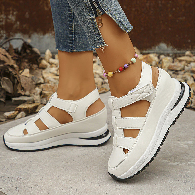 Women's orthopedic sandals with Velcro, hollow toe and closed toe