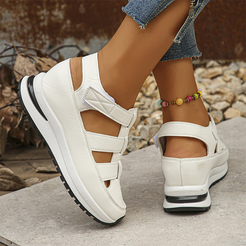 Women's orthopedic sandals with Velcro, hollow toe and closed toe