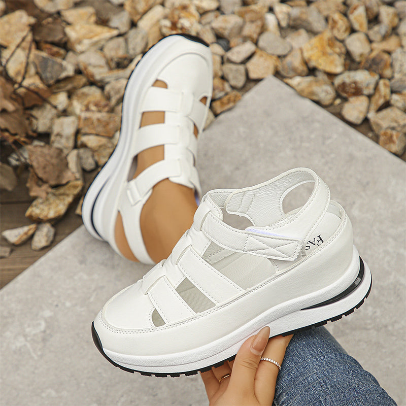 Women's orthopedic sandals with Velcro, hollow toe and closed toe