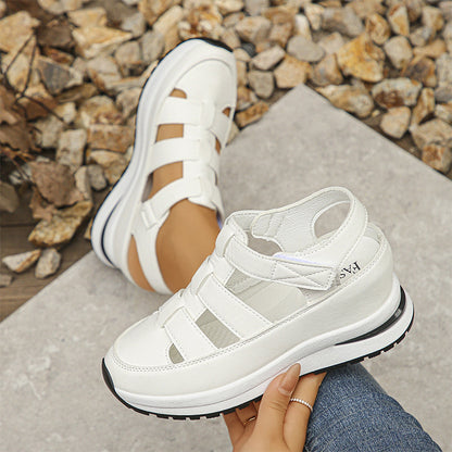 Women's orthopedic sandals with Velcro, hollow toe and closed toe