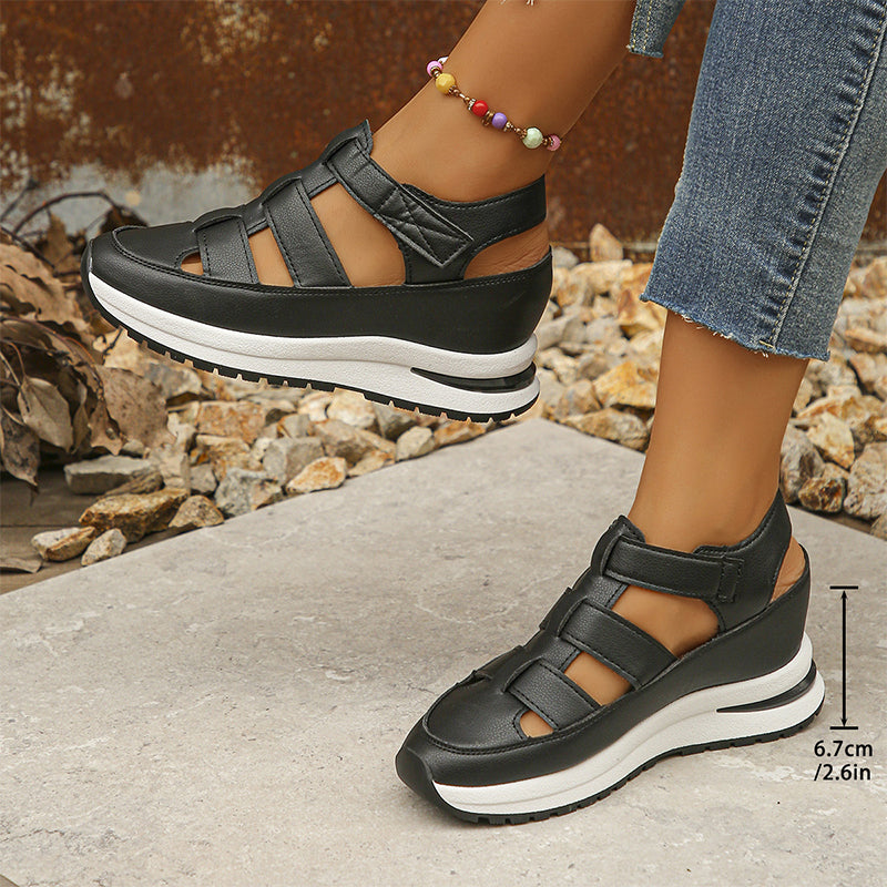Women's orthopedic sandals with Velcro, hollow toe and closed toe