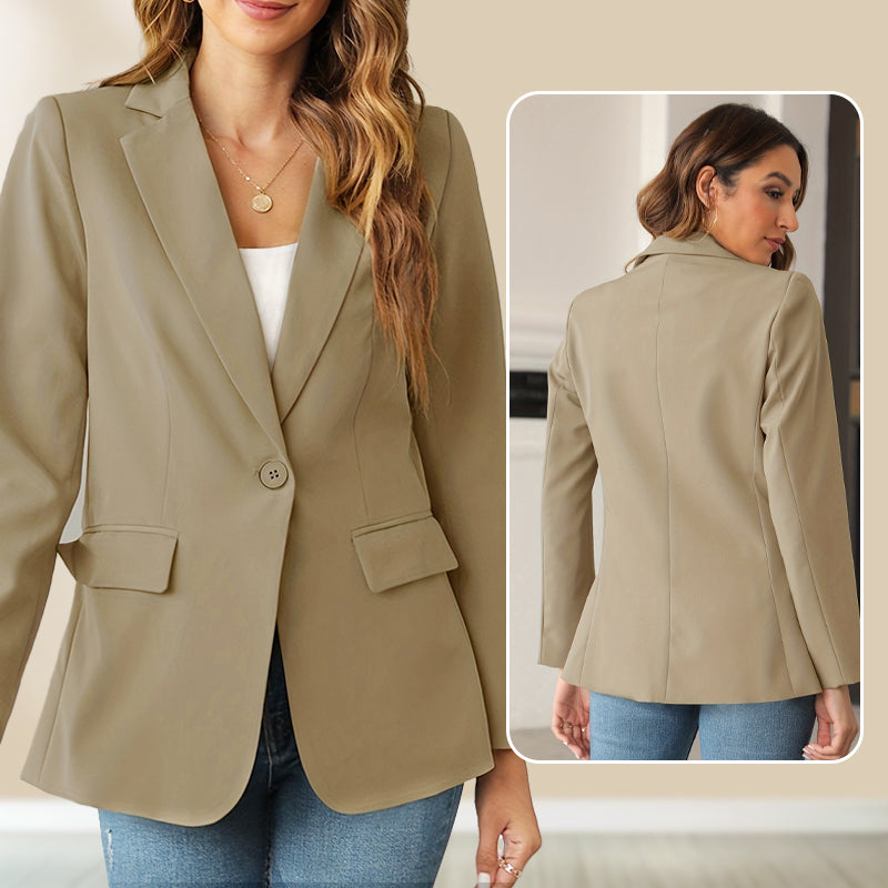 🔥HOT SALE 50% OFF🎁Elegant Soft Solid Color Lapel Buttons Jacket