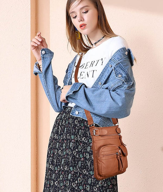 ⏰HOT SALE⏰Multi-Pocket Crossbody Bag Soft Leather Shoulder Purse Bag