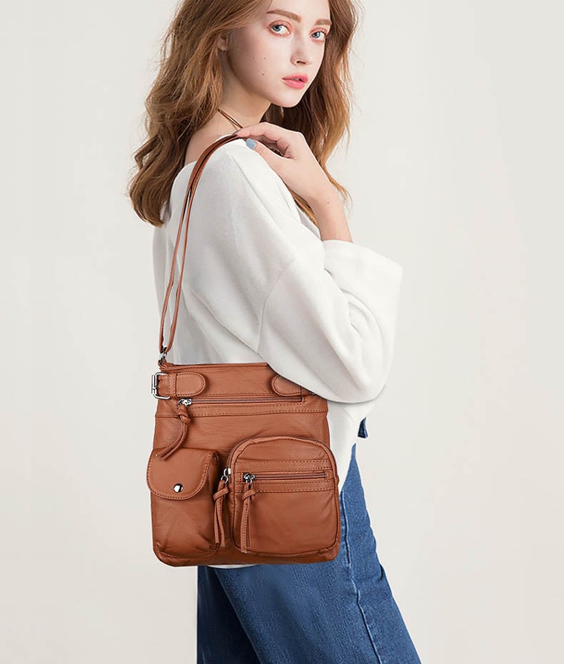 ⏰HOT SALE⏰Multi-Pocket Crossbody Bag Soft Leather Shoulder Purse Bag