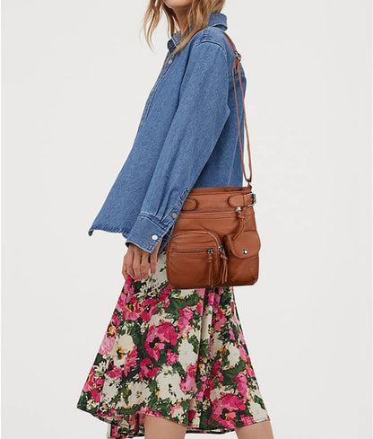 ⏰HOT SALE⏰Multi-Pocket Crossbody Bag Soft Leather Shoulder Purse Bag