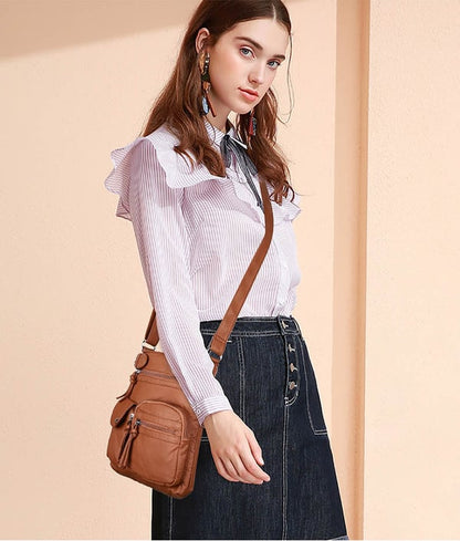 ⏰HOT SALE⏰Multi-Pocket Crossbody Bag Soft Leather Shoulder Purse Bag