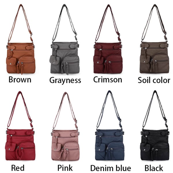 ⏰HOT SALE⏰Multi-Pocket Crossbody Bag Soft Leather Shoulder Purse Bag