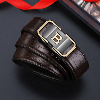 ✨2025 New Arrival✨Men's Crocodile-Patterned Automatic Buckle Belt