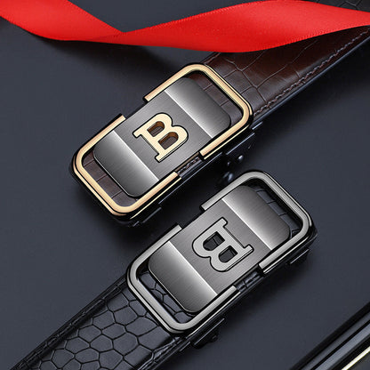 ✨2025 New Arrival✨Men's Crocodile-Patterned Automatic Buckle Belt