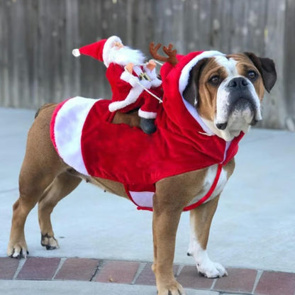 Santa Claus Riding Dog Costume for Christmas