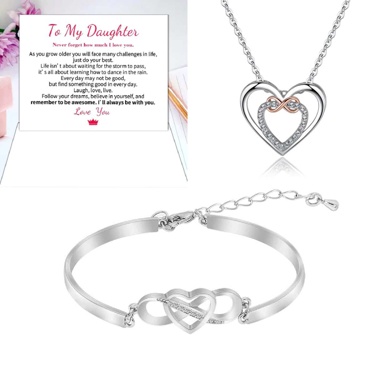 Stylish Double Heart Necklace