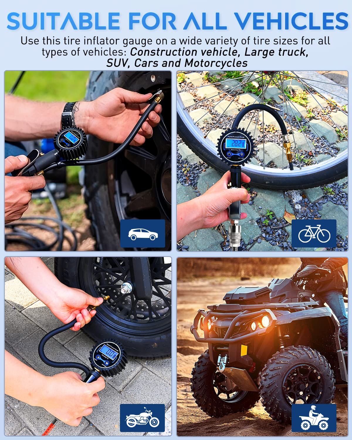 🚗LAST DAY 49% OFF🔥Digital Tire Inflator with Pressure Gauge