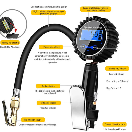 🚗LAST DAY 49% OFF🔥Digital Tire Inflator with Pressure Gauge