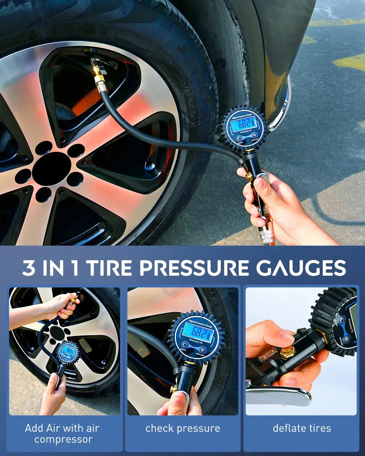 🚗LAST DAY 49% OFF🔥Digital Tire Inflator with Pressure Gauge
