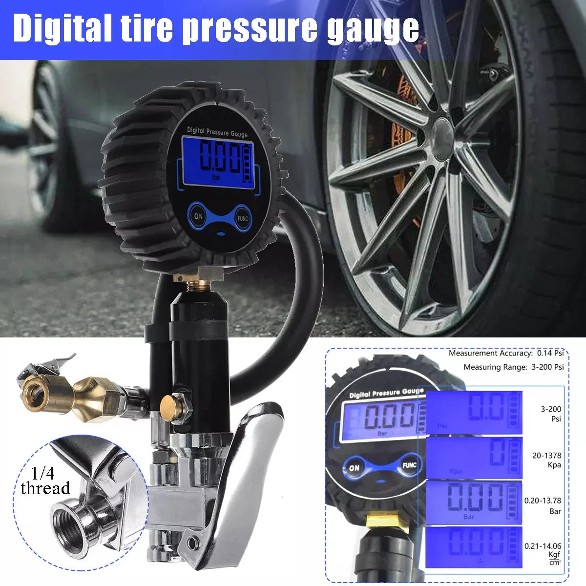 🚗LAST DAY 49% OFF🔥Digital Tire Inflator with Pressure Gauge