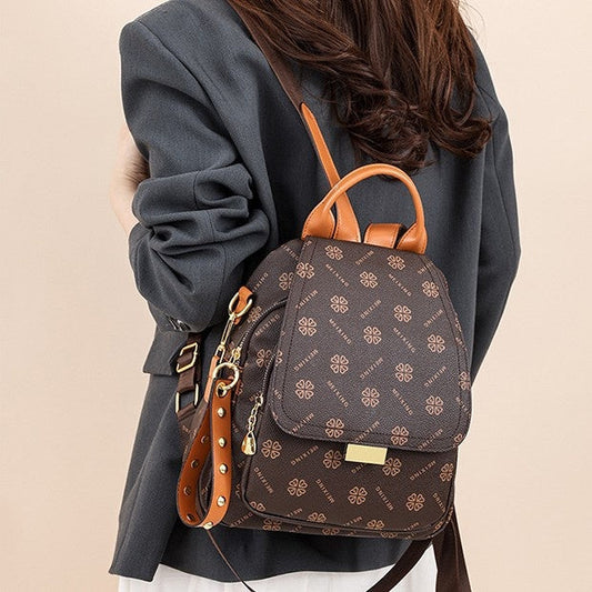 Women's Fashion Faux Leather Large Capacity Backpack