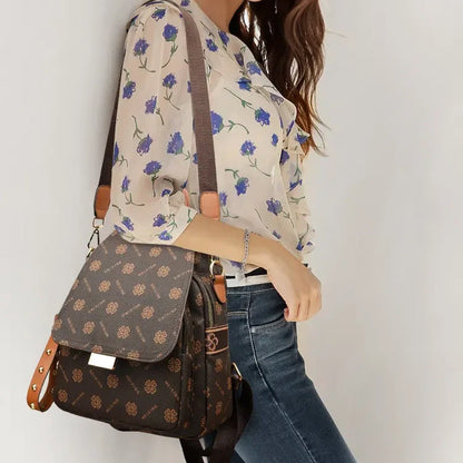 Women's Fashion Faux Leather Large Capacity Backpack