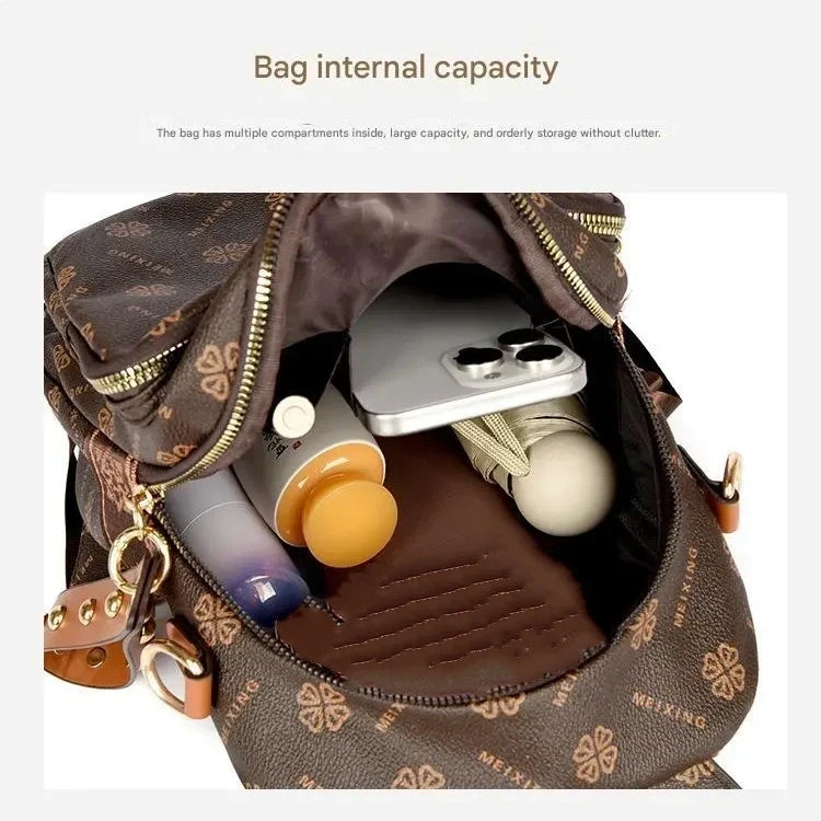 Women's Fashion Faux Leather Large Capacity Backpack