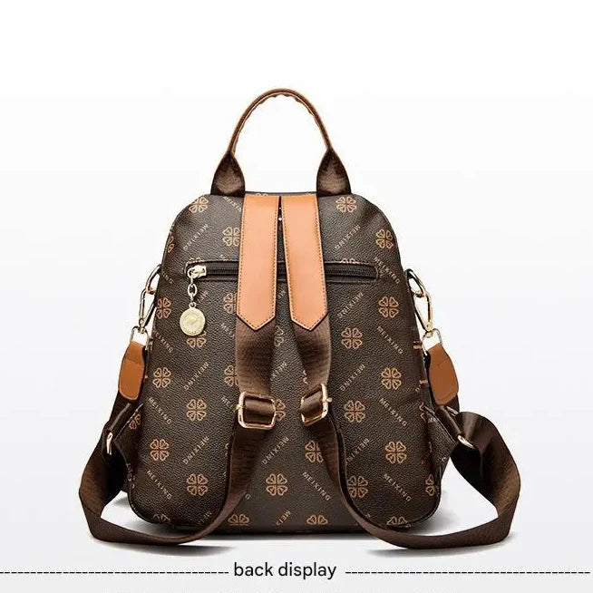 Women's Fashion Faux Leather Large Capacity Backpack