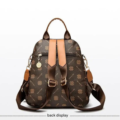Women's Fashion Faux Leather Large Capacity Backpack