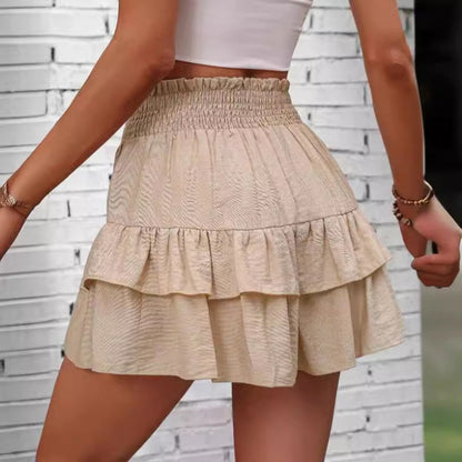 🌸NEW HOT SALE✨ Flowy & Flattering! 🌸 Stretch Waist Layered Short Skirt – A Must-Have! 💃