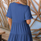 🔥2026 Summer Hot Sale 50% OFF🌈Women's V Neck Ruffle Casual A-Line Flowy Swing Shift Dress