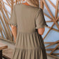 🔥2026 Summer Hot Sale 50% OFF🌈Women's V Neck Ruffle Casual A-Line Flowy Swing Shift Dress