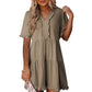 🔥2026 Summer Hot Sale 50% OFF🌈Women's V Neck Ruffle Casual A-Line Flowy Swing Shift Dress