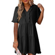 🔥2026 Summer Hot Sale 50% OFF🌈Women's V Neck Ruffle Casual A-Line Flowy Swing Shift Dress