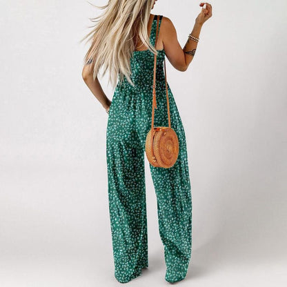 💖LAST DAY SALE 50% OFF💖Women’s Casual Print Sleeveless Overalls Jumpsuits