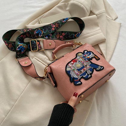 🌸The best gift for her - 49% OFF🌸Personalized Elephant Embroidered Leather Bag