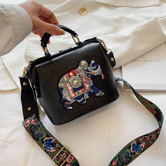 🌸The best gift for her - 49% OFF🌸Personalized Elephant Embroidered Leather Bag