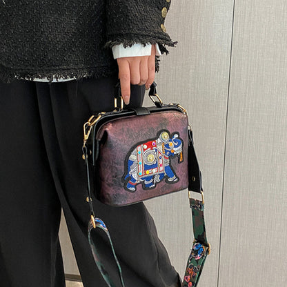 🌸The best gift for her - 49% OFF🌸Personalized Elephant Embroidered Leather Bag