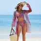 🏖️2025 Hot Sale🌼Women's Fashion Multicolor Printed Bikini Swimsuit 3 Piece Set