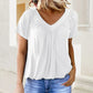 ✨2026 Hot Sale 50% Off✨Women's Ruched V-Neck Short-Sleeve Top