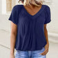 ✨2026 Hot Sale 50% Off✨Women's Ruched V-Neck Short-Sleeve Top