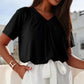✨2026 Hot Sale 50% Off✨Women's Ruched V-Neck Short-Sleeve Top