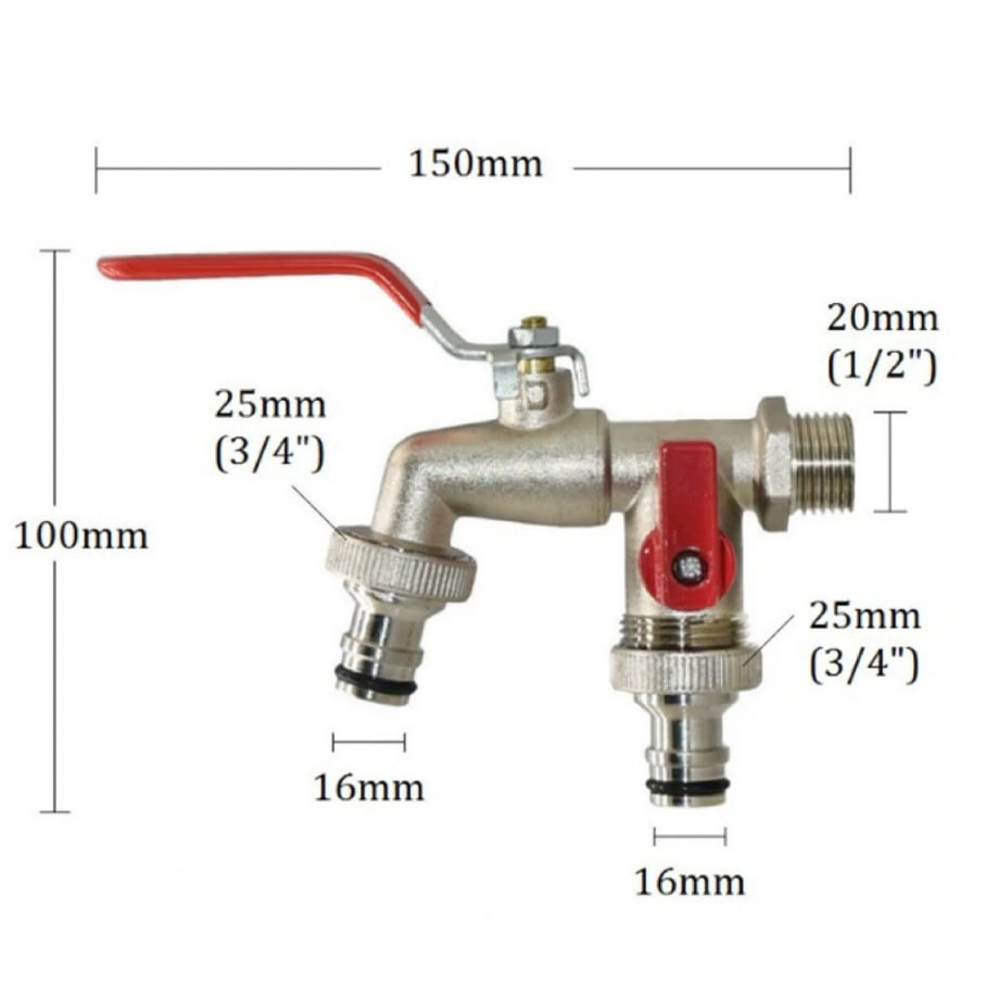 🔥Last Day 50% OFF🔥Universal Stainless Steel Double Outlet Garden Water Faucet