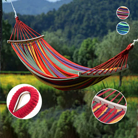 ⏳🔥LIMITED-TIME 50% OFF! 🏖️ Reinforced Multi-Person Striped Hammock – Relax Anywhere in Comfort ✨
